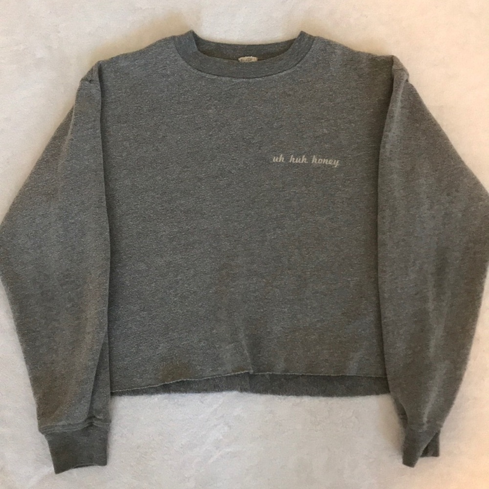 Brandy Melville cropped Uh Huh Honey Sweatshirt